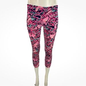 Lilly Pulitzer Sz S Luxletic Weekender Capri Leggings In Lobster Roll Print